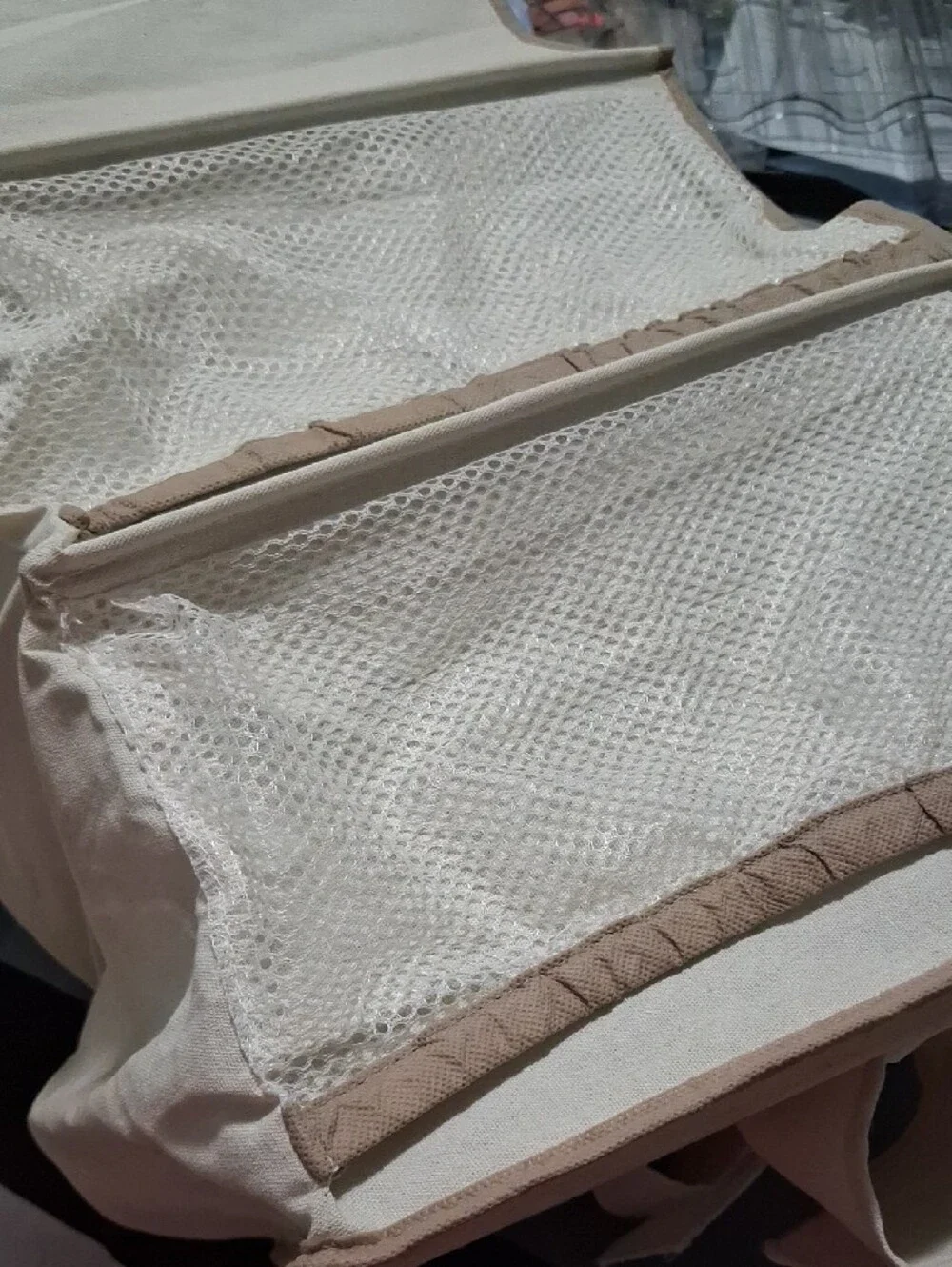 Hanging 7-Shelf Canvas Organizer in Cream